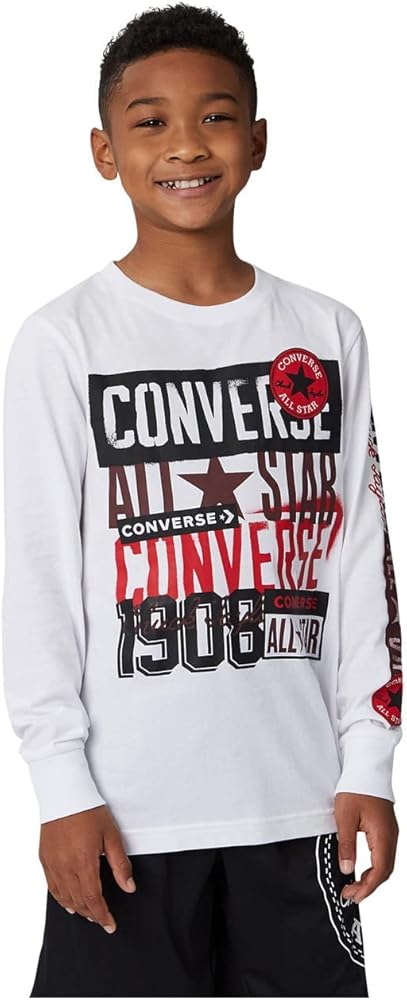 Converse Boy's Logo Stamp Long Sleeve Tee (Big Kids)