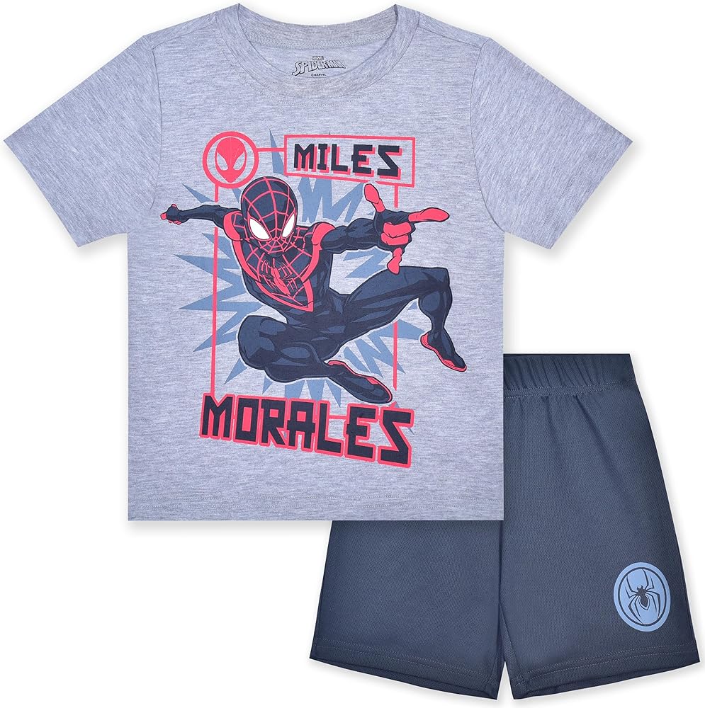 Marvel Miles Morales Boys 2 Piece T-Shirt and Shorts Set for Toddlers and Big Kids