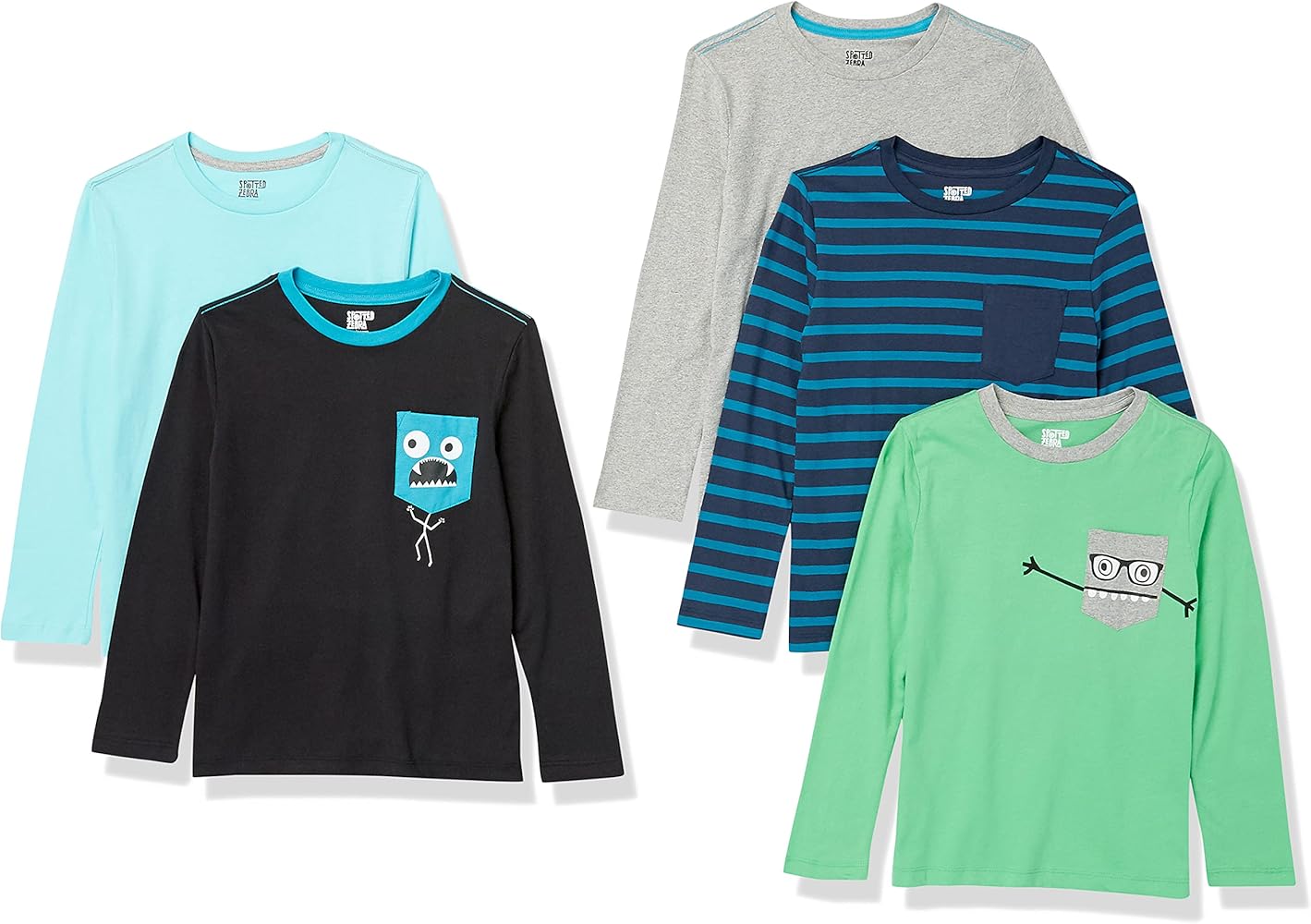 Amazon Essentials Boys and Toddlers' Long-Sleeve T-Shirts (Previously Spotted Zebra), Multipacks