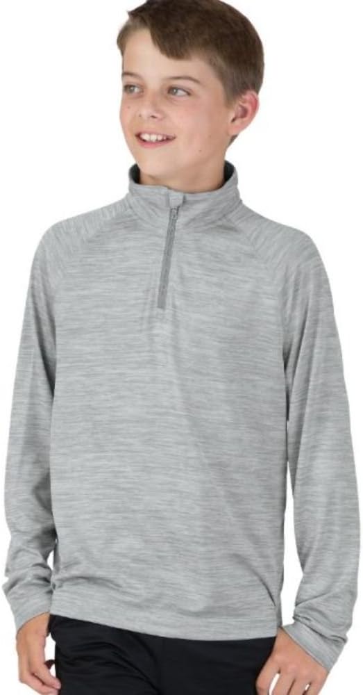 Charles River Apparel Kids' Big Space Dye Performance Quarter Zip Pullover