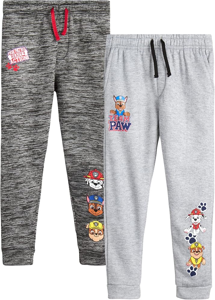 Nickelodeon Boys’ Paw Patrol Sweatpants – 2 Pack Chase and Marshall Fleece Jogger Pants (5-7)