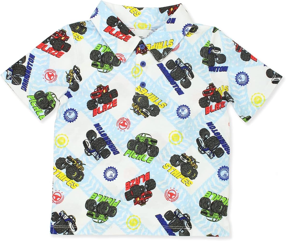 Blaze and The Monster Machines Boys Toddler Collared Short Sleeve Polo Tee Shirt