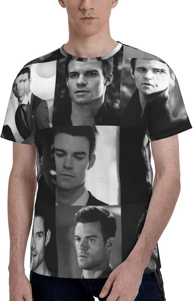 Daniel Gillies T Shirt Men's Summer Comfortable Fit Soft Short Sleeve O-Neck Basic Tee Tops