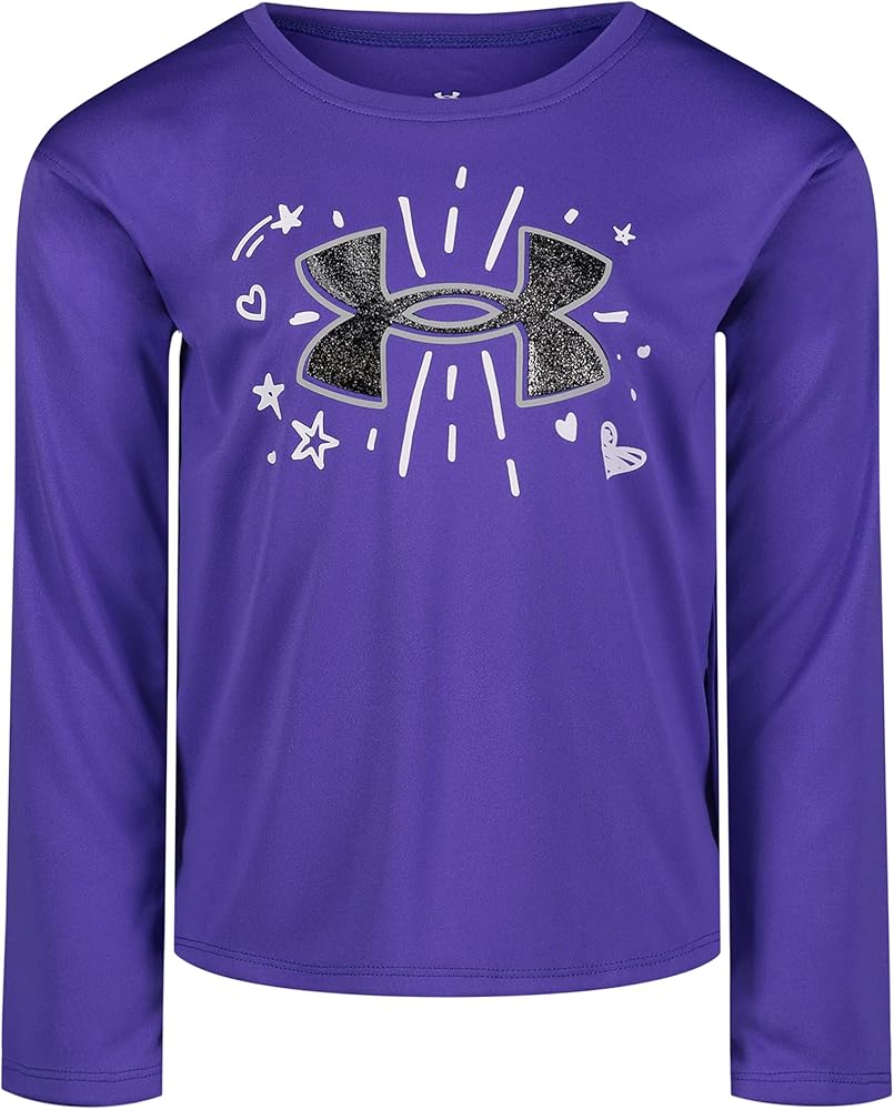 Under Armour UA Logo Burst LS, Electric Purple Logo, 4T