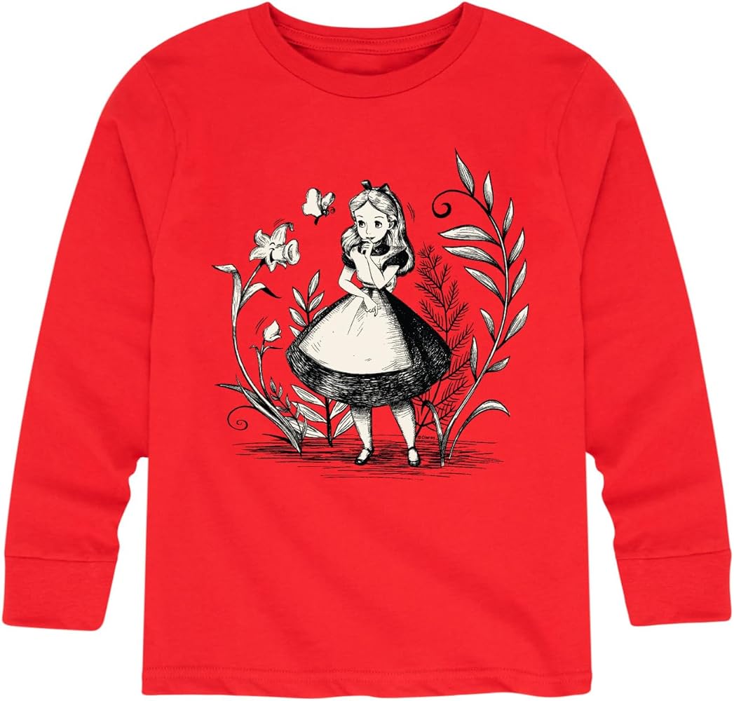 Disney Alice in Wonderland - Alice Sketch - Toddler and Youth Long Sleeve Graphic T-Shirt