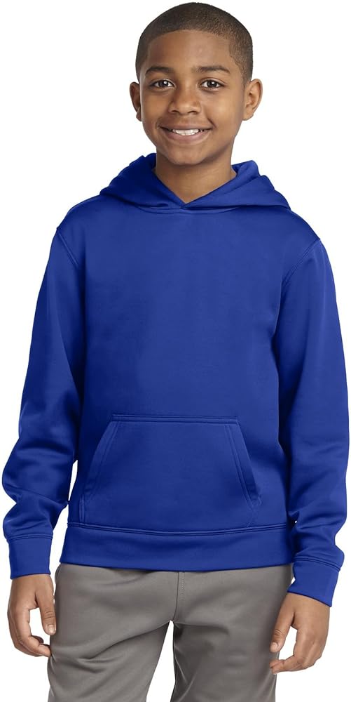 SPORT-TEK Boys Sport-Wick Fleece Hooded Pullover, Small, True Royal