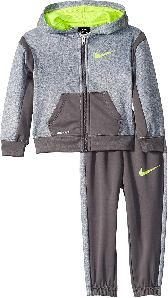 Nike Kids Baby Boy's Therma Full Zip Hoodie and Jogger Pants Two-Piece Set (Toddler) Gunsmoke 2T Toddler