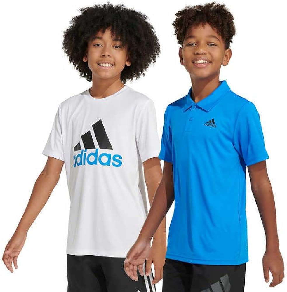 adidas Boys' Short Sleeve Aeroready Performance Logo Tee T-Shirt