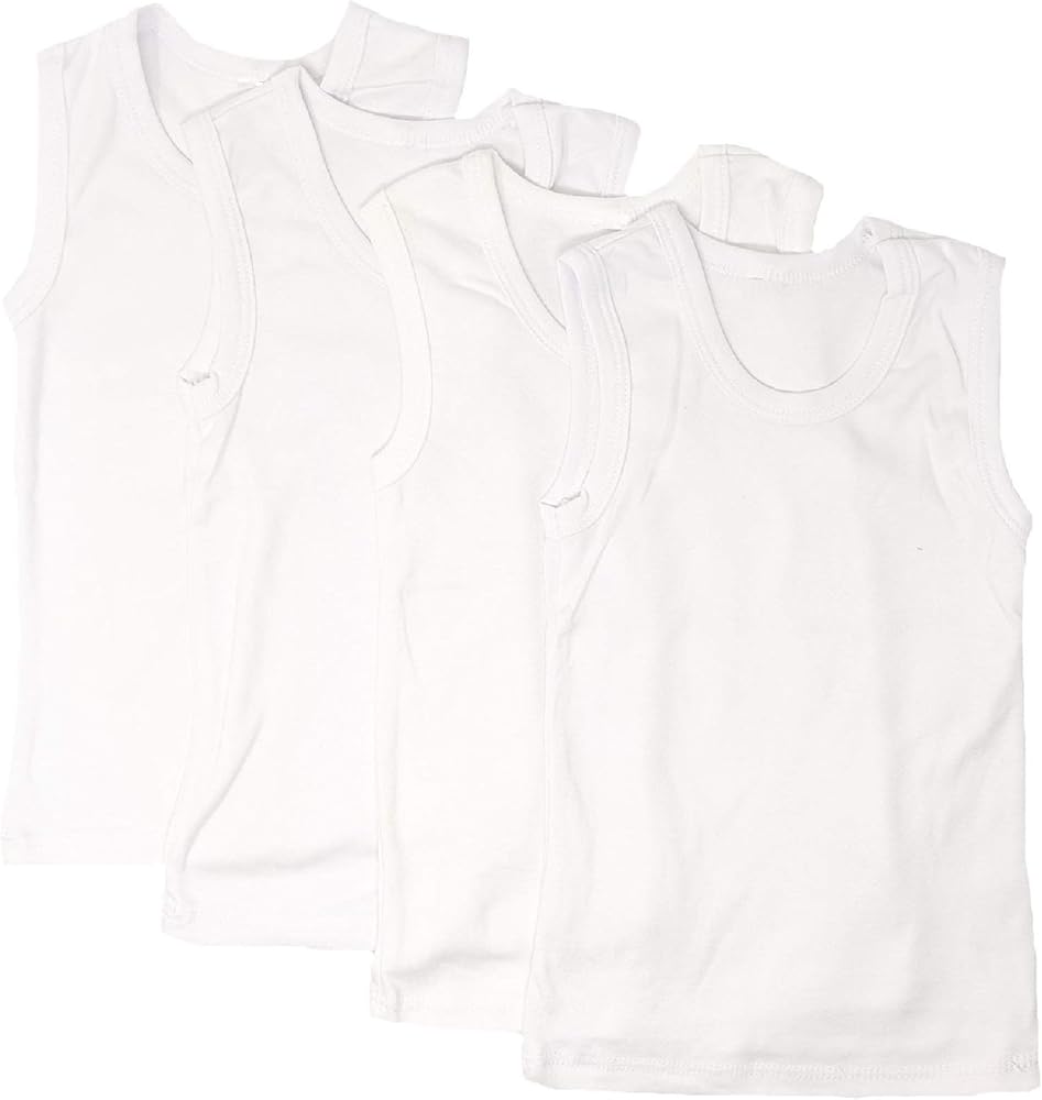 I&S Boy's Pack of 4 Undershirts Soft Tank Tops