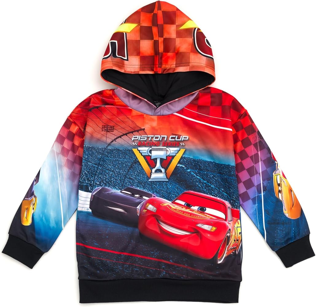 Disney Pixar Cars Lightning McQueen Fleece Pullover Hoodie Toddler to Big Kid