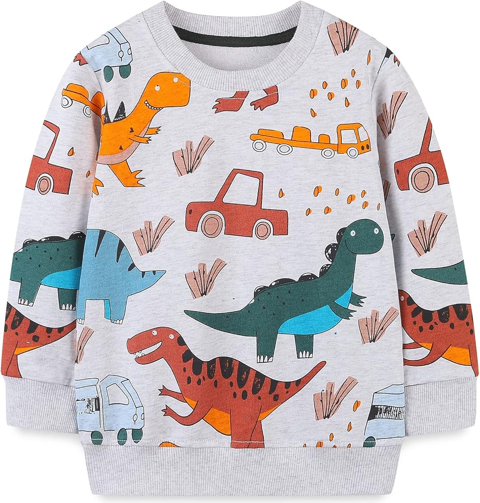 Bumeex Toddler Boy's Cotton Crewneck Sweatshirt 2-7T