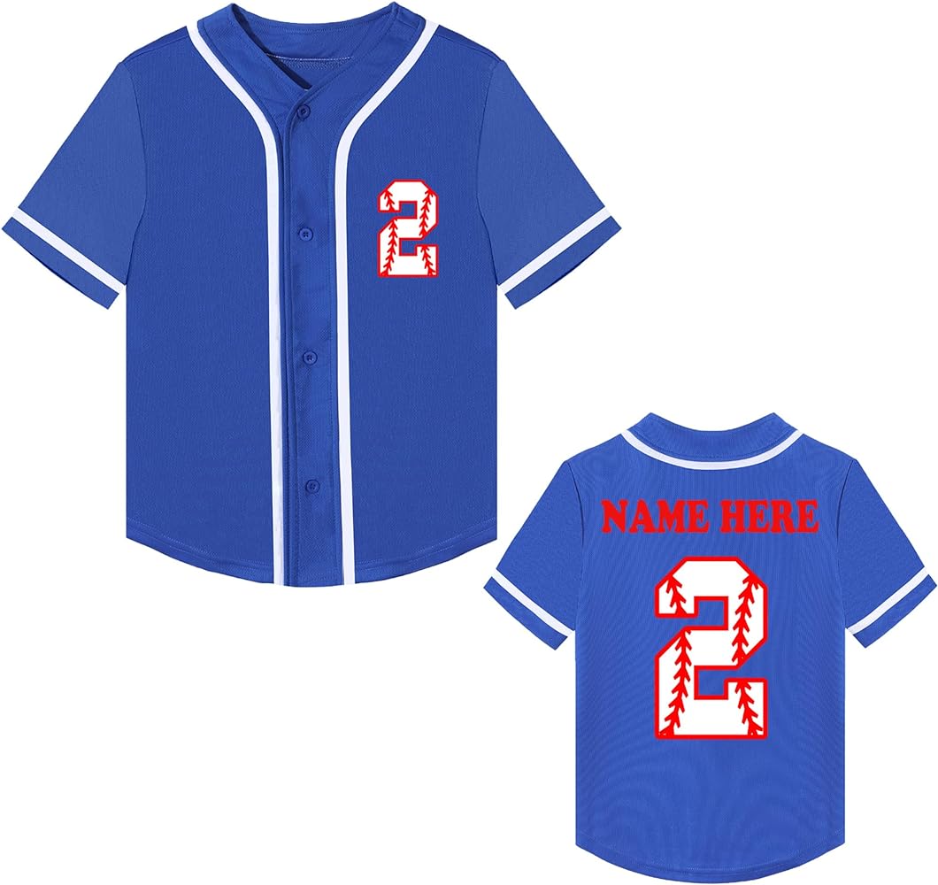 Custom Toddler Boy 2nd 3rd 4 Year-Old Baseball Jersey Personalized Printed Kids Name Birthday Shirt Outfit T-Shirts