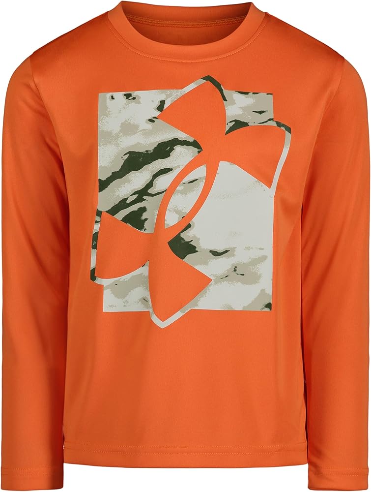 Under Armour UA Arena Marble Big Logo LS, Tangerine/Marble, 4