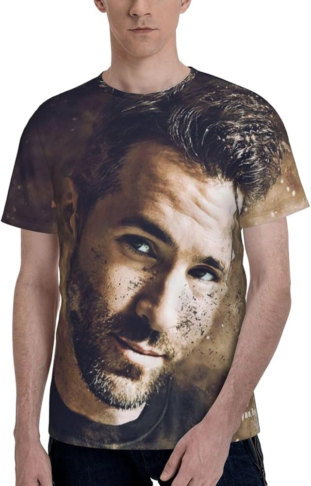 Ryan Reynolds T Shirt Mens Summer Comfortable Fit Soft Short Sleeve Round Neck Basic Tee Tops