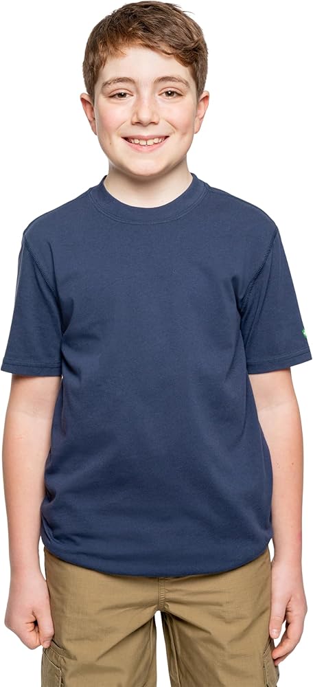 Insect Shield Youth UPF 30+ Breathable Dri-Balance Short Sleeve T-Shirt, with Built-in Bug Protection, Navy, Medium (10-12)