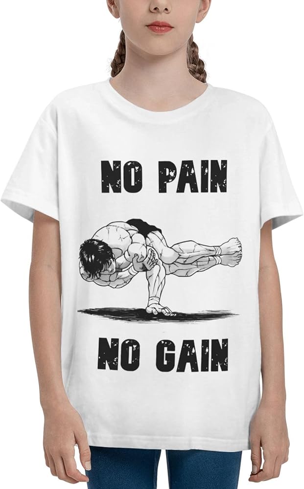 Anime Baki The Grappler Baki Hanma Shirt Boys Girls Round Neck Short Sleeve Cotton Tees