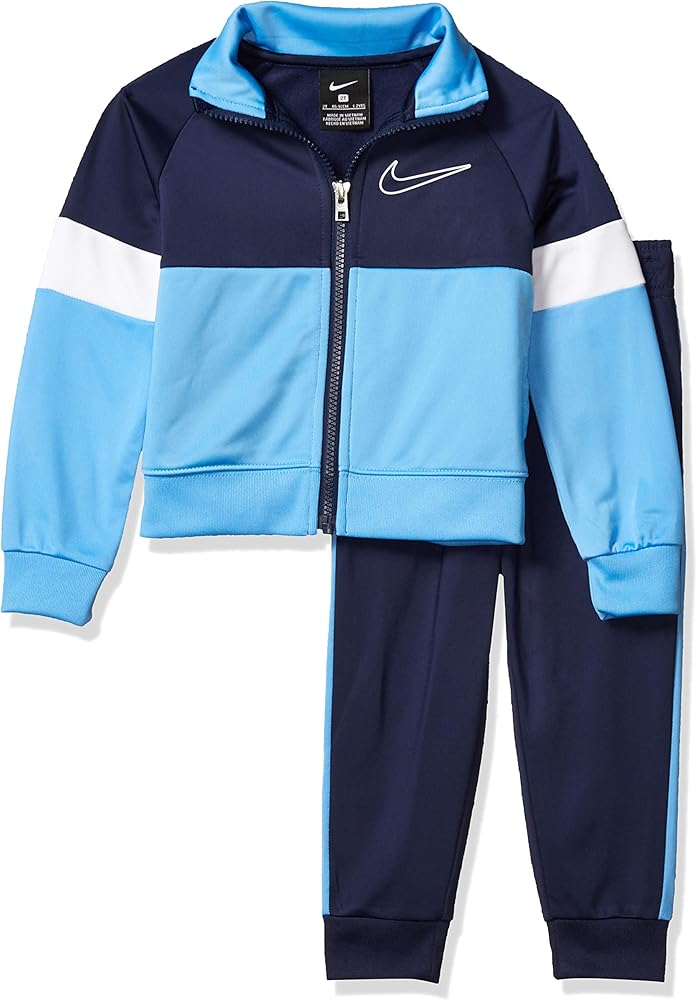 Nike Kids Baby Boy's Color Block Zip Jacket/Joggers Track Set (Toddler) Midnight Navy 3T Toddler