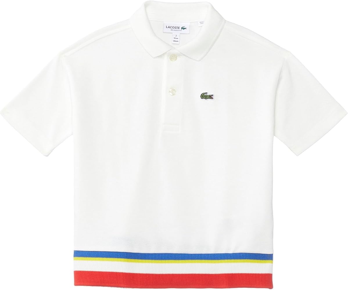 Lacoste Boys' Oversized Short Sleeve Color Blocked Polo Shirt