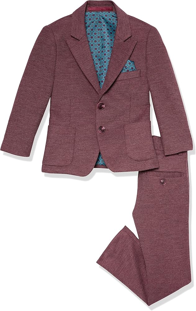 Isaac Mizrahi Boy's Slim Fit Knitted Stretch Suit