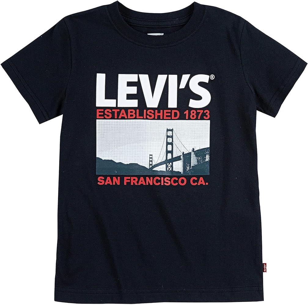 Levi's® Boy's Short Sleeve Graphic Tee Shirt (Big Kids) Black XL (18-20 Big Kid)