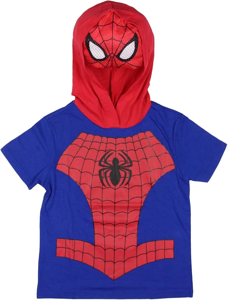 Marvel Avenger Little Boys and Toddler Hooded Tee With Mask