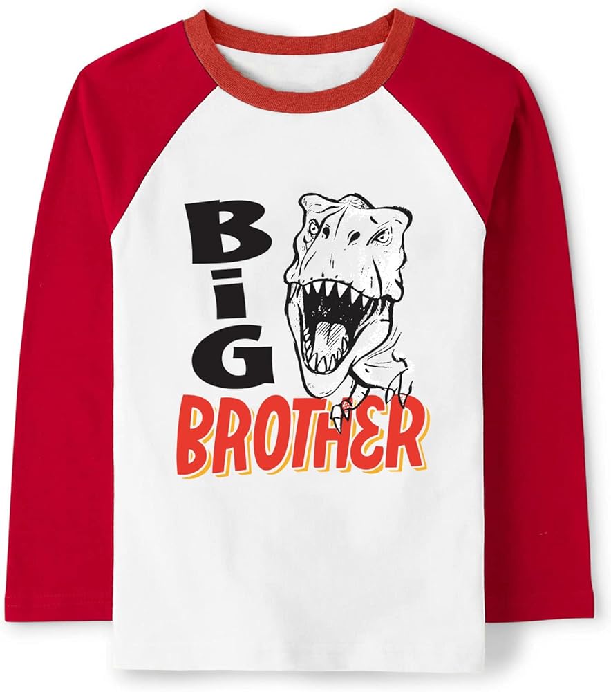 DDSOL Big Brother Little Brother Matching Shirt for Boys Announcement Long Sleeve Raglan Tees