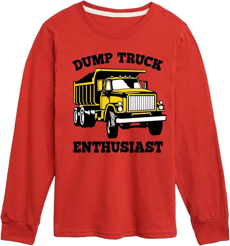 Instant Message - Transportation - Dump Truck Enthusiast - Toddler & Youth Long Sleeve Graphic T-Shirt