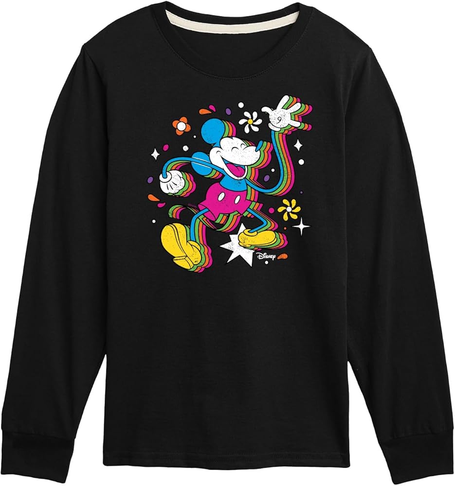 Disney Characters - Mickey & Friends - Psychedelic Style Mickey - Toddler and Youth Long Sleeve Graphic T-Shirt