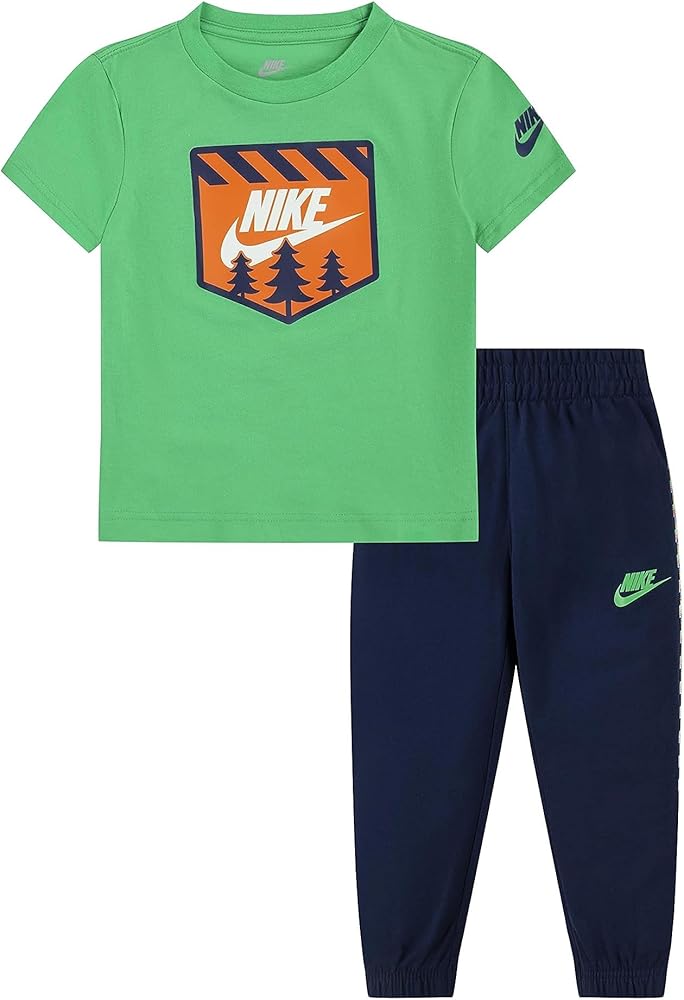 Nike Baby Boy's NSW Club SSNL All Over Print Set (Toddler)