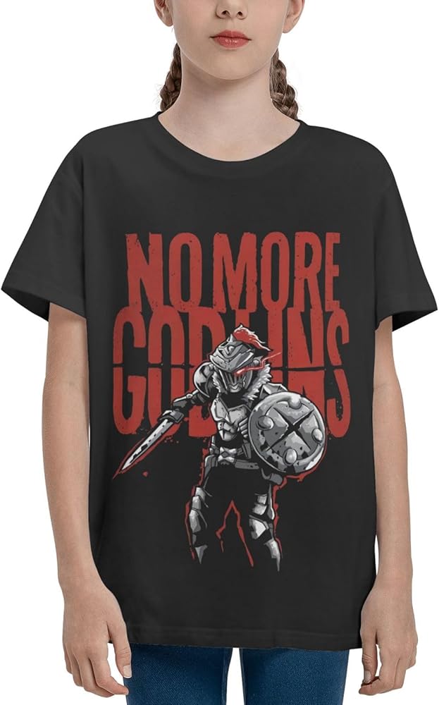 Anime Goblin Slayer Shirt Boys Girls Round Neck Short Sleeve Cotton Tees