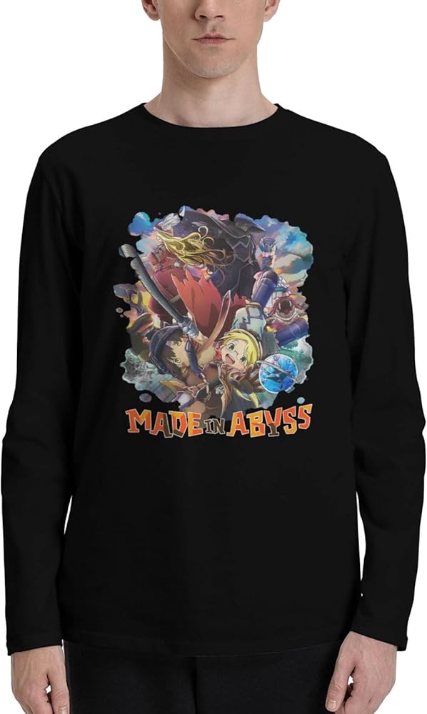 Anime Made in Abyss Reg Riko T Shirt Boy's Summer Round Neck Shirts Casual Long Sleeve Tee Black