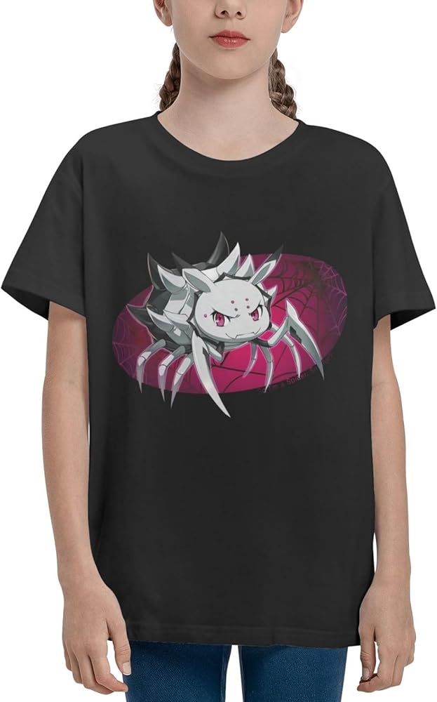 Anime So I'm A Spider, So What Shirt Boys Girls Round Neck Short Sleeve Cotton Tees