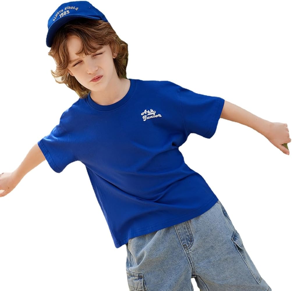 Kids Boys Short Sleeve Sports T-Shirt Round Neck Cotton T-Shirt Summer Boys Girls Printed Tops