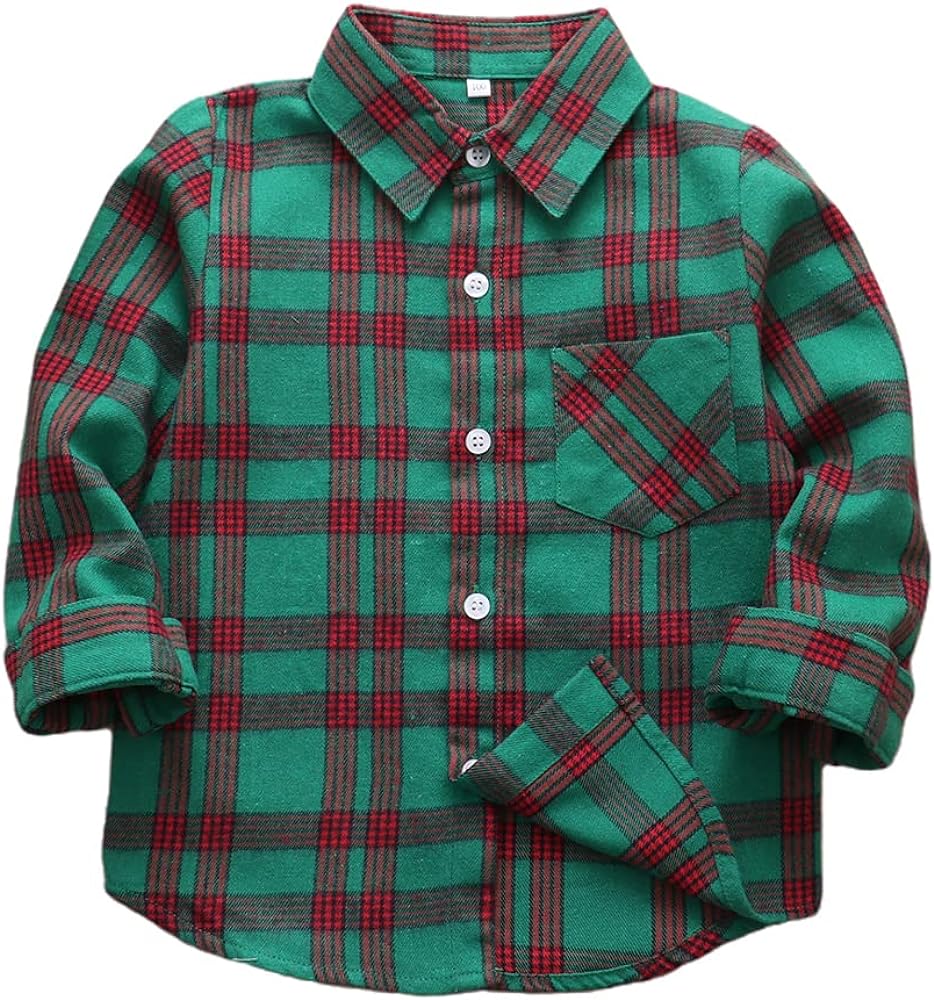 Men & Boy Button Down Shirt Kid Flannel Shirt Toddler Buffalo Plaid Shirt Boys Western Shirts Long Sleeve Father Son Shirt