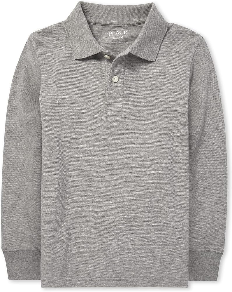 The Children's Place boys Long Sleeve Pique Polo