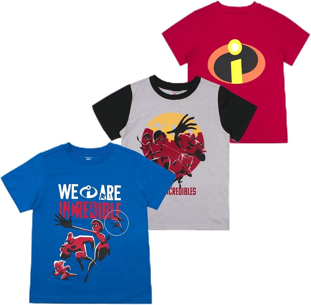 Disney boys The Incredibles T-Shirt pack of 3