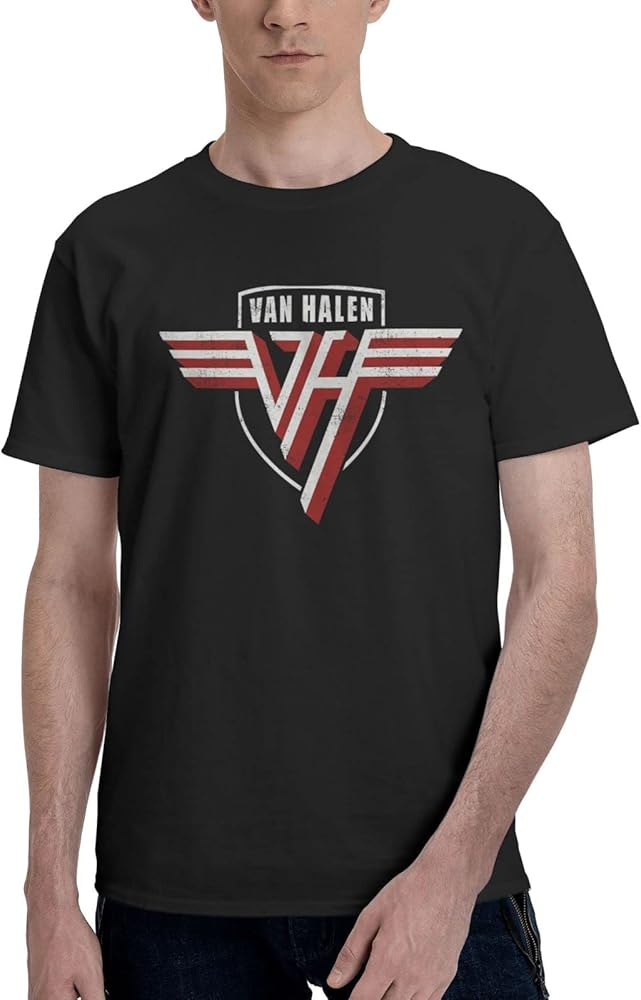 Men's Crew Neck tee Short sleeve clothes for Van.1986 Halen T Shirts,Novelty tee