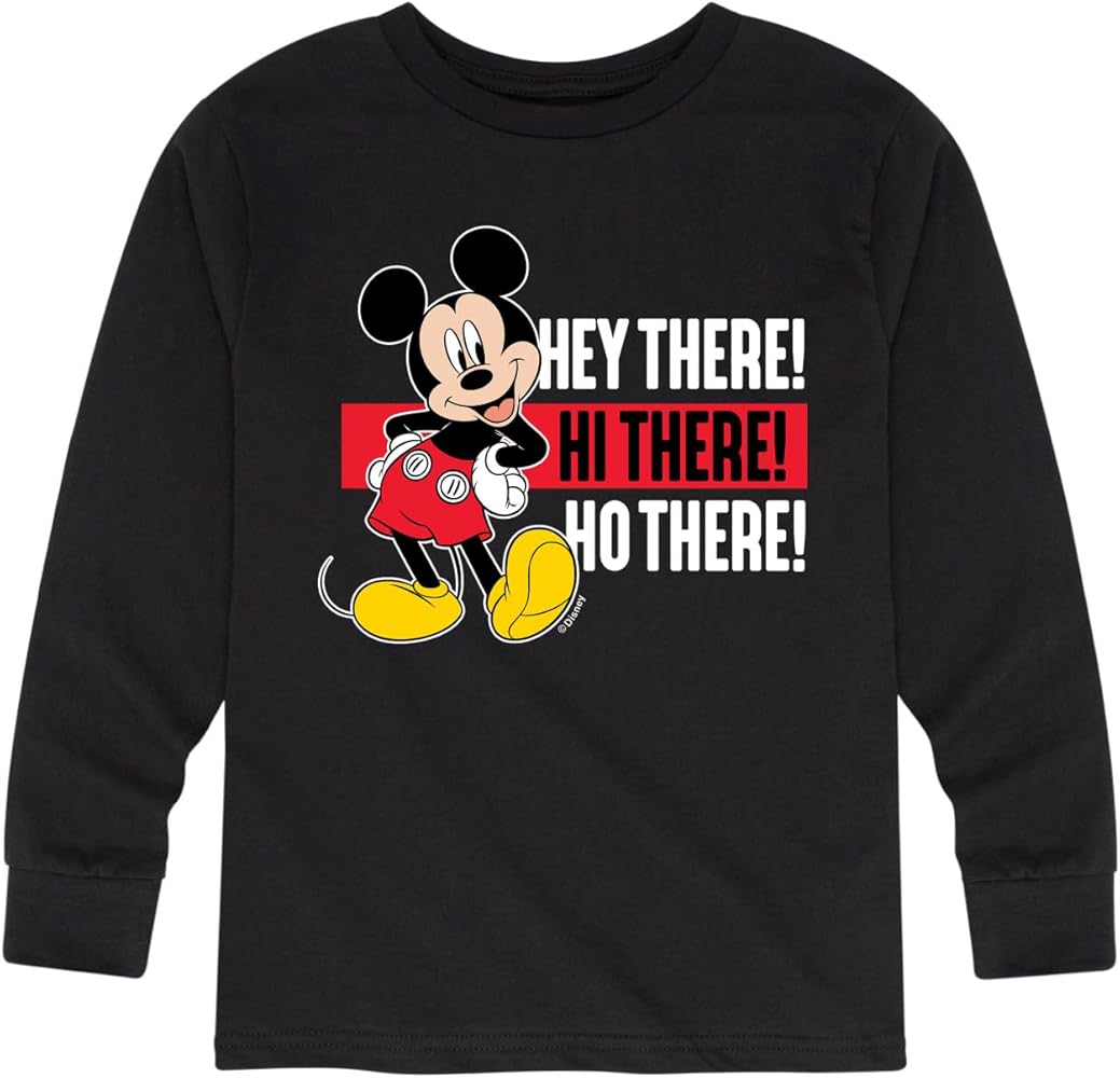 Disney Mickey & Friends - Hey There Hi There - Toddler and Youth Long Sleeve Graphic T-Shirt