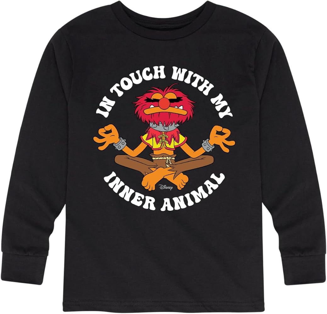 Disney The Muppets - Inner Animal - Toddler and Youth Long Sleeve Graphic T-Shirt - Size Large Black