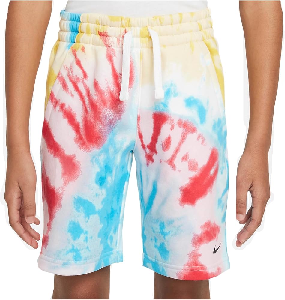 Nike Sportswear Club Big Kids' Tie-Dye Shorts (as1, Alpha, l, Regular)