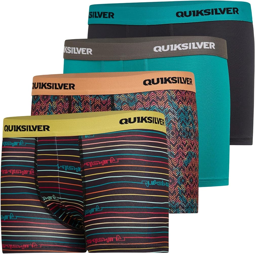 Quiksilver Boys Underwear 4 Pack Boxer Briefs for Boys 6-18 Durable Stretch Breathable Moisture Wicking