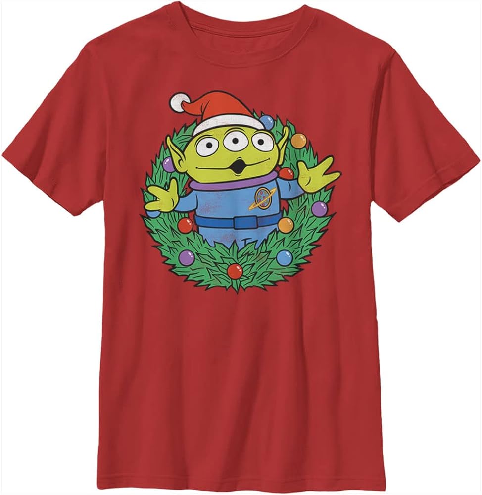 Disney Pixar Toy Story Alien Christmas Wreath Boys T-Shirt