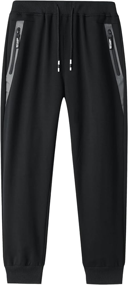 Big Boy's Teen Zip Joggers Pants Casual Gym Workout Athletic Pants Tapered Sweatpants with Pockets